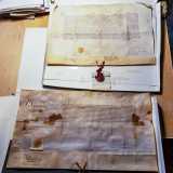 Tra le pergamene restaurate ci vengono mostrate alcune del 1456...